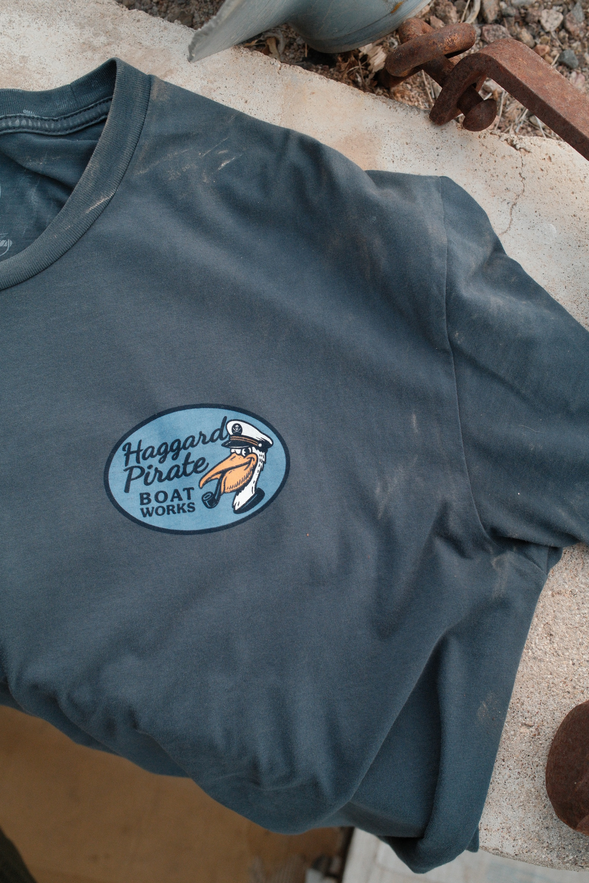 Boat Works Tee - Petrol — Baja trip lifestyle photograph, view 2