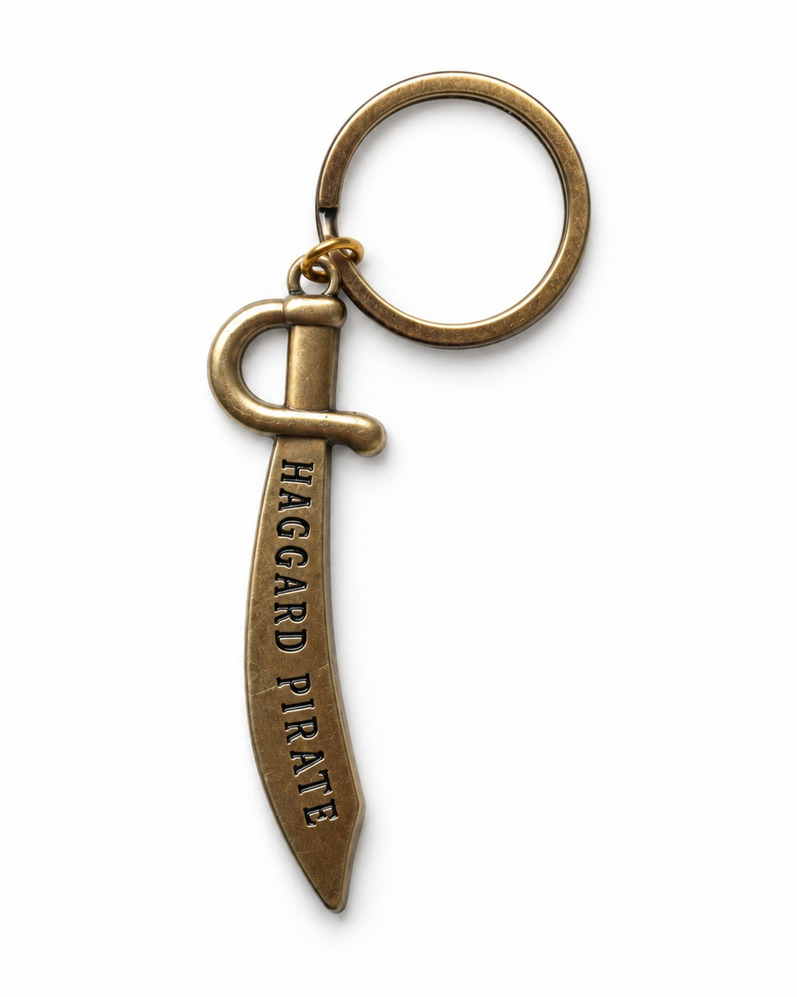 Haggard Pirate Cutlass Keychain on white background