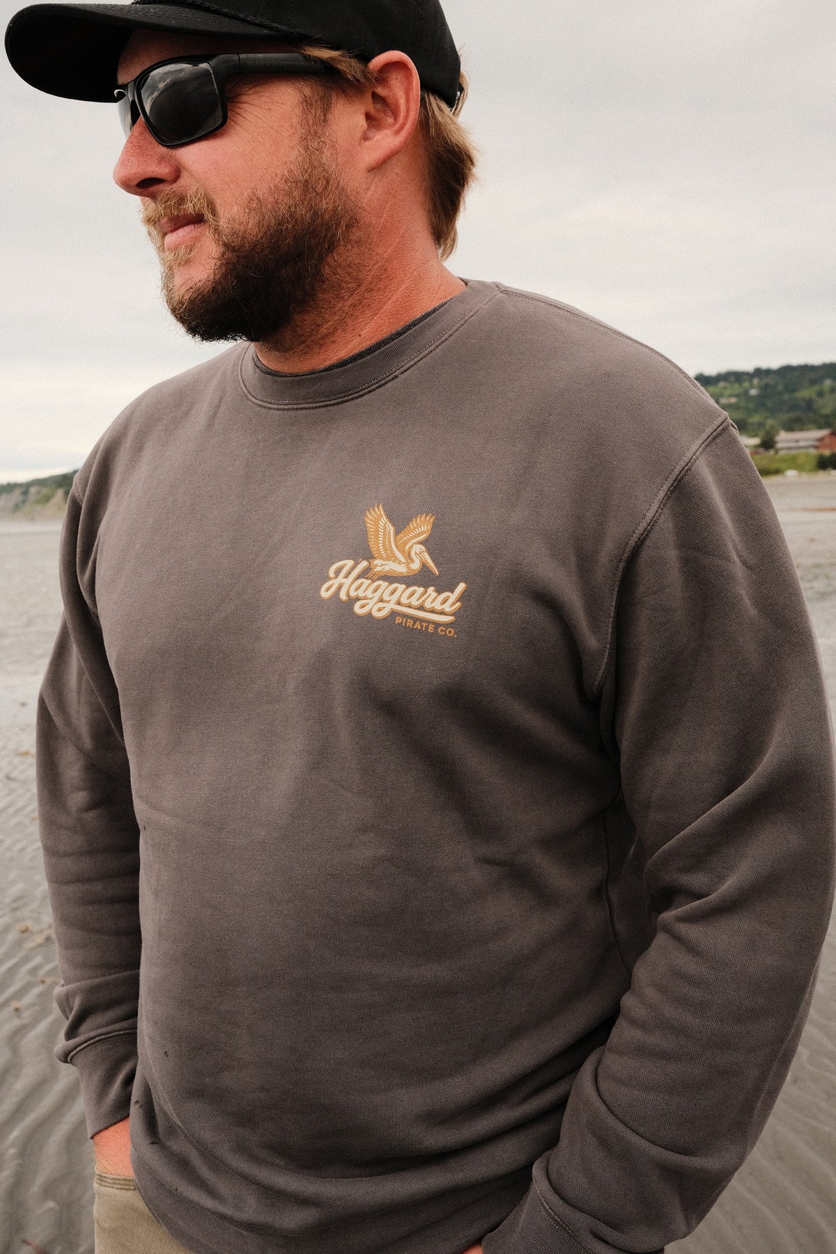 Outfitters Crewneck - Pigment Black — Alaska trip lifestyle photograph, view 1