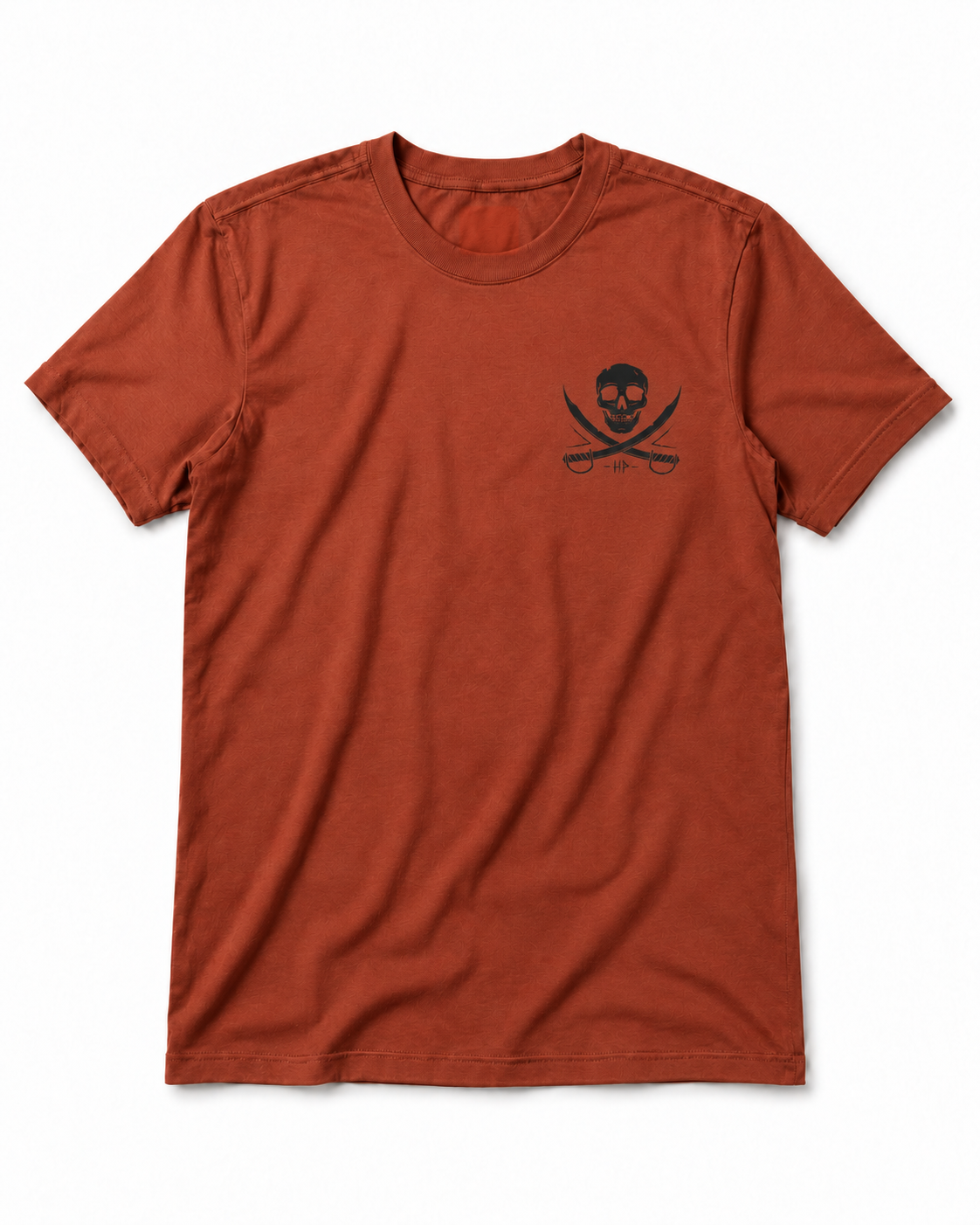 Skull & Swords Clay tee front studio view