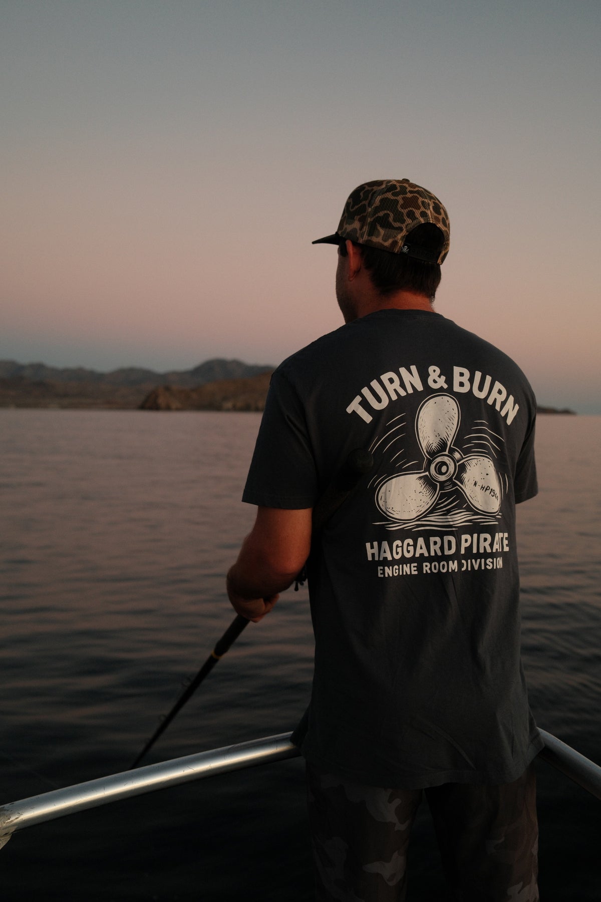 Turn & Burn Tee - Petrol — Baja trip lifestyle photograph, view 1