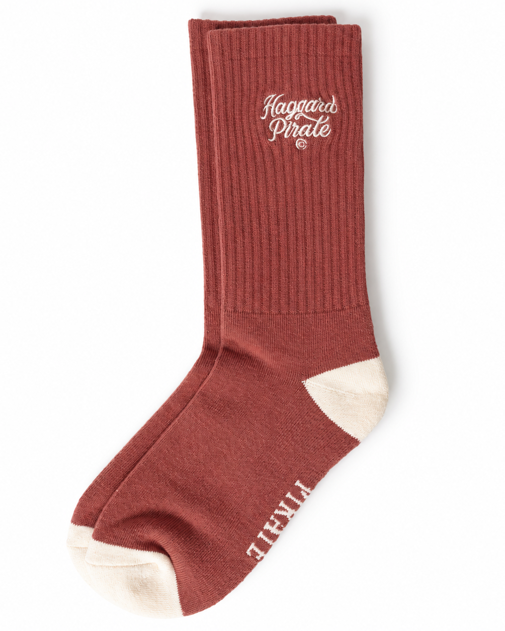 Everyday Script Crew Socks - Rust Orange — portrait product photo on white background