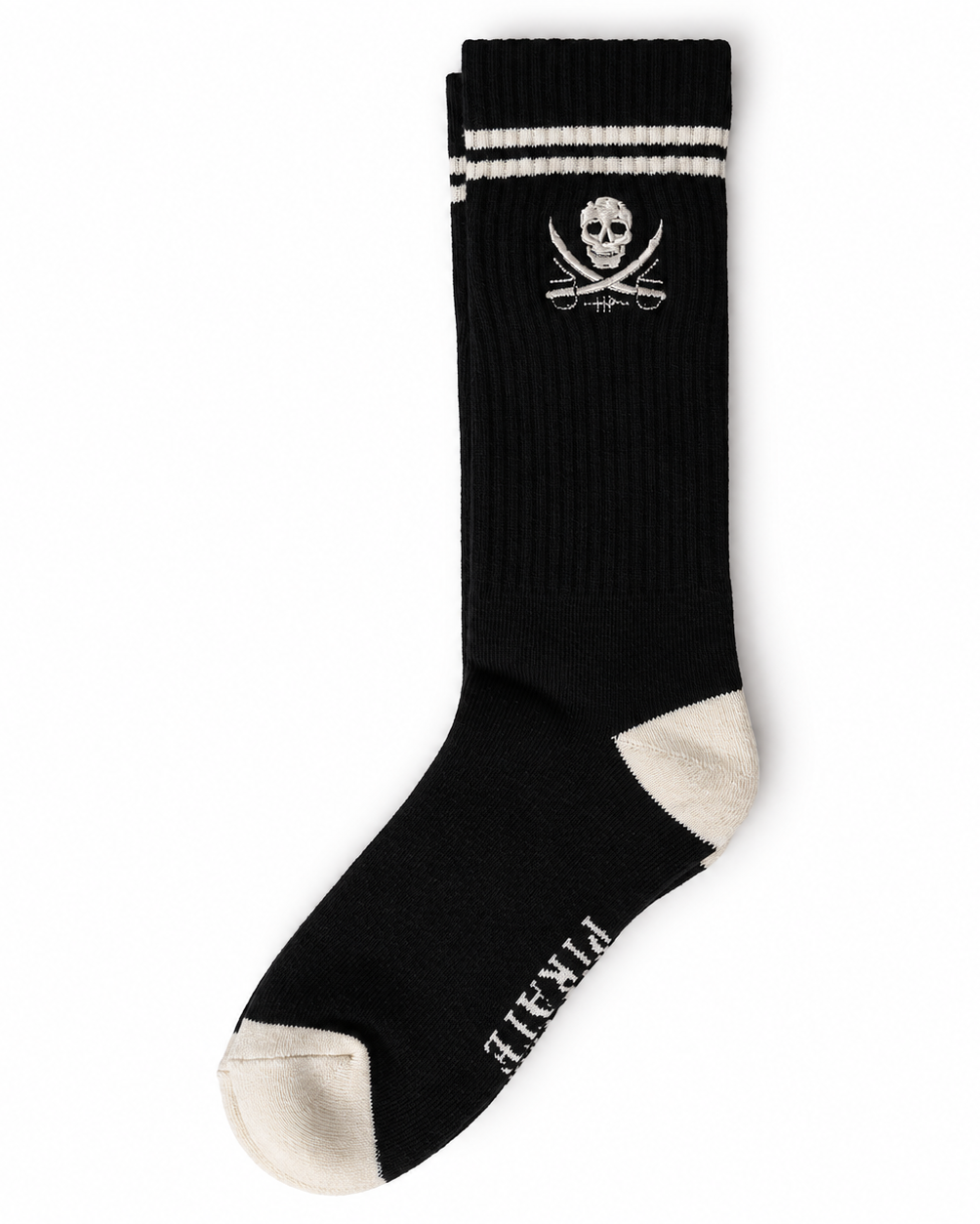 Core Logo Crew Socks - Washed Black — portrait product photo on white background