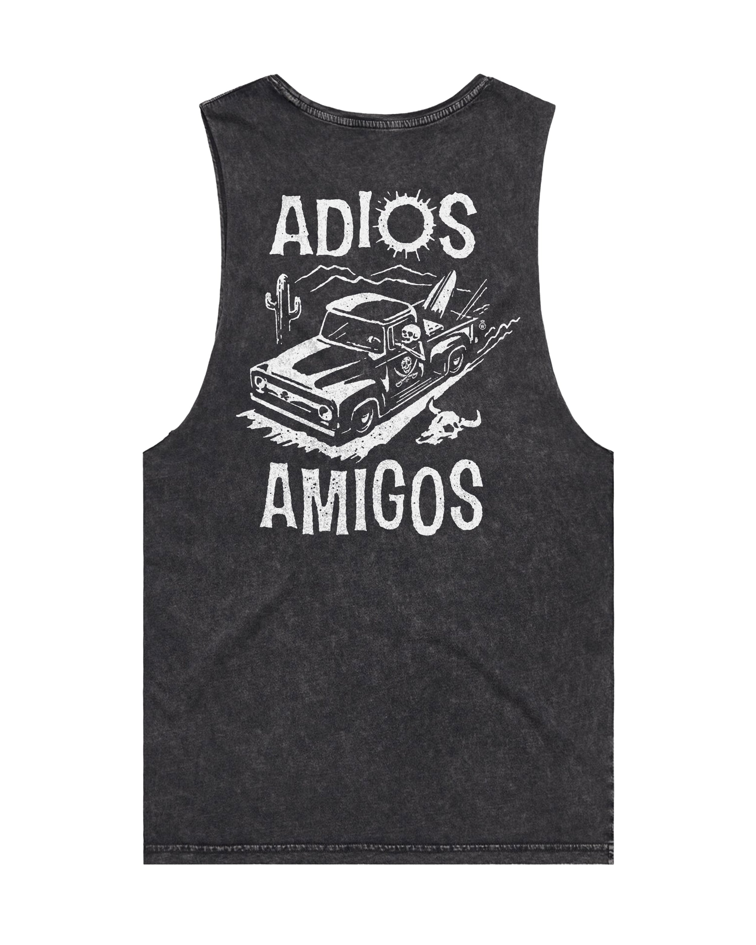 Adios Cutoff Tee Black Stone