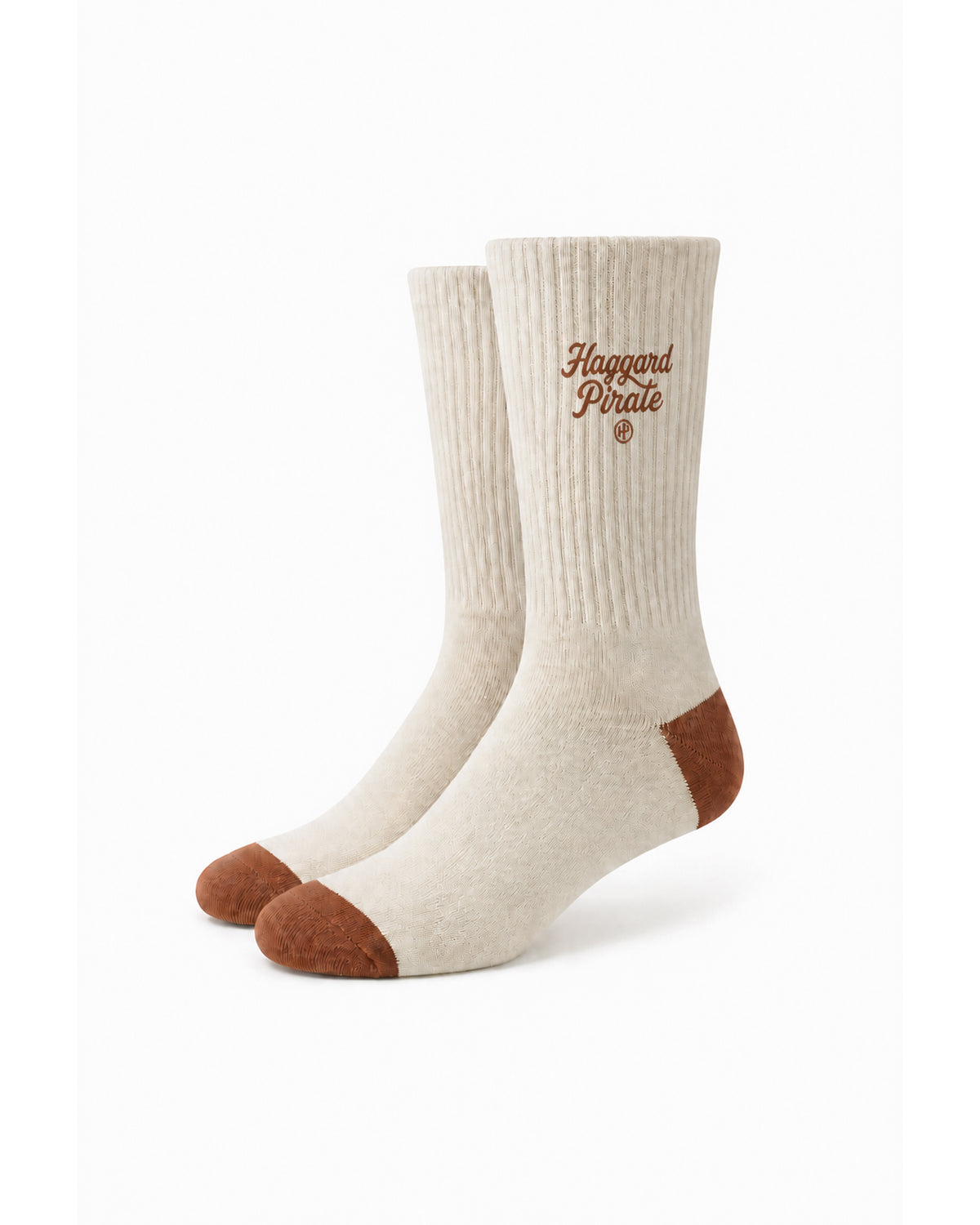 Everyday Script Crew Socks - Ecru