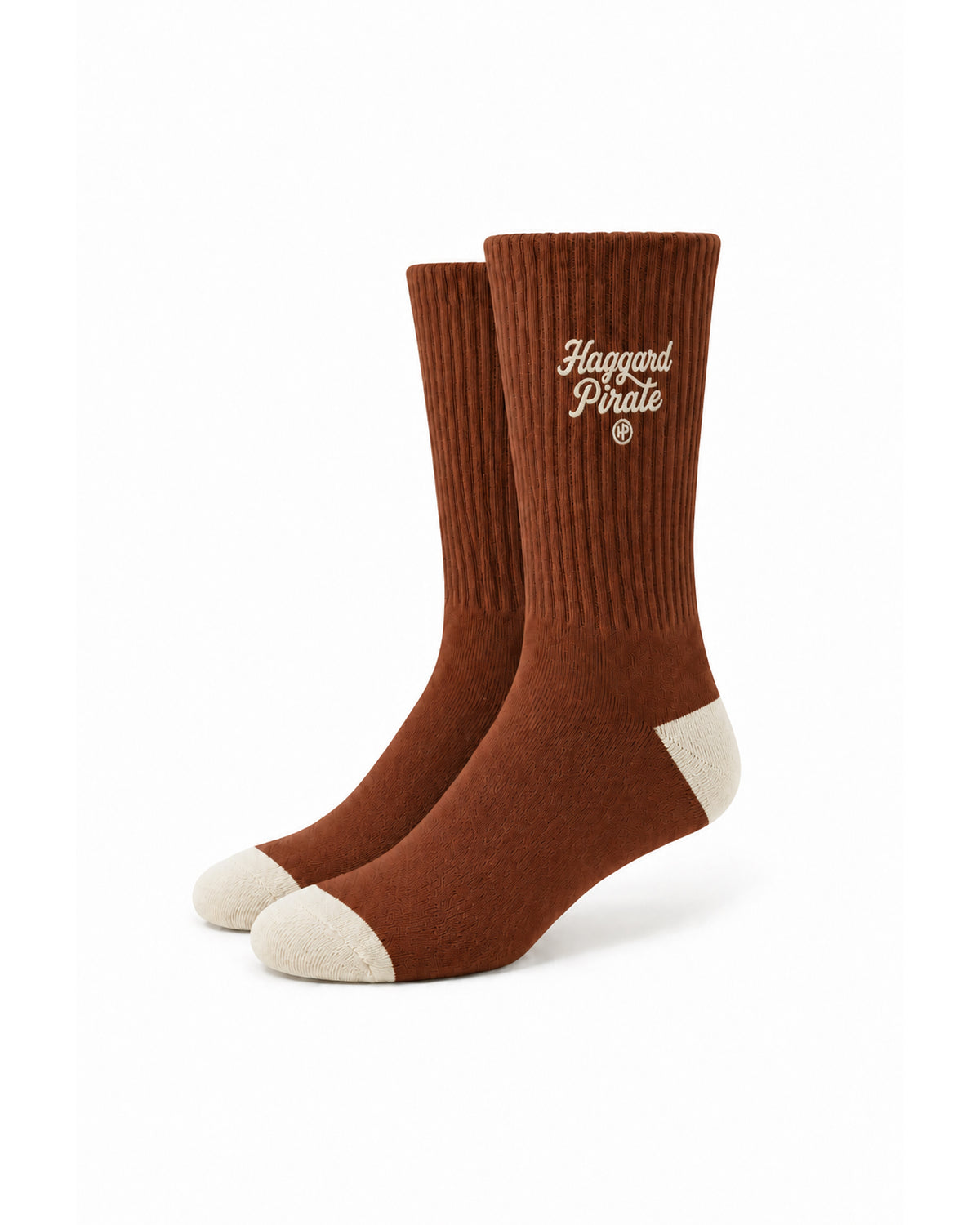 Everyday Script Crew Socks - Rust Orange