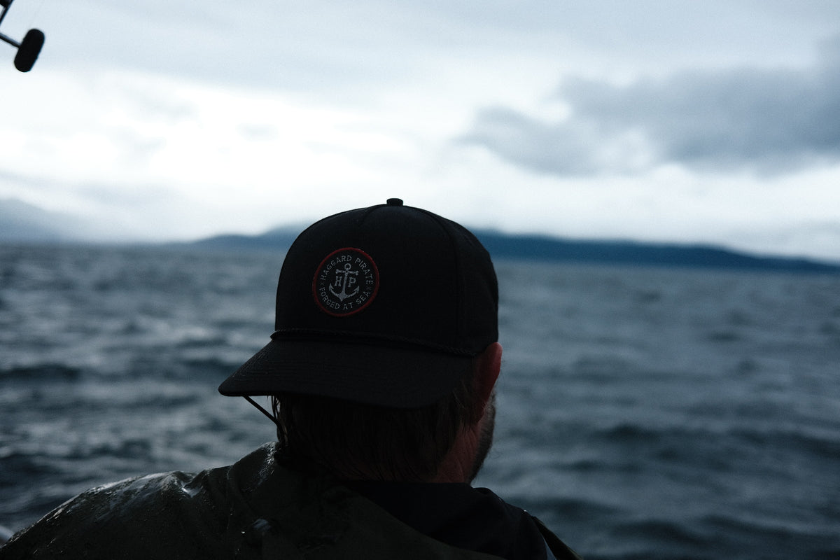 Anchored Snapback - Black — Alaska trip lifestyle photograph, view 1