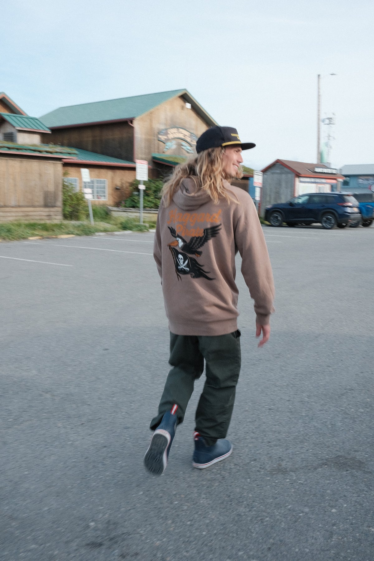Big Beak Midweight Pigment Hoodie - Washed Clay — Alaska trip lifestyle photograph, view 3