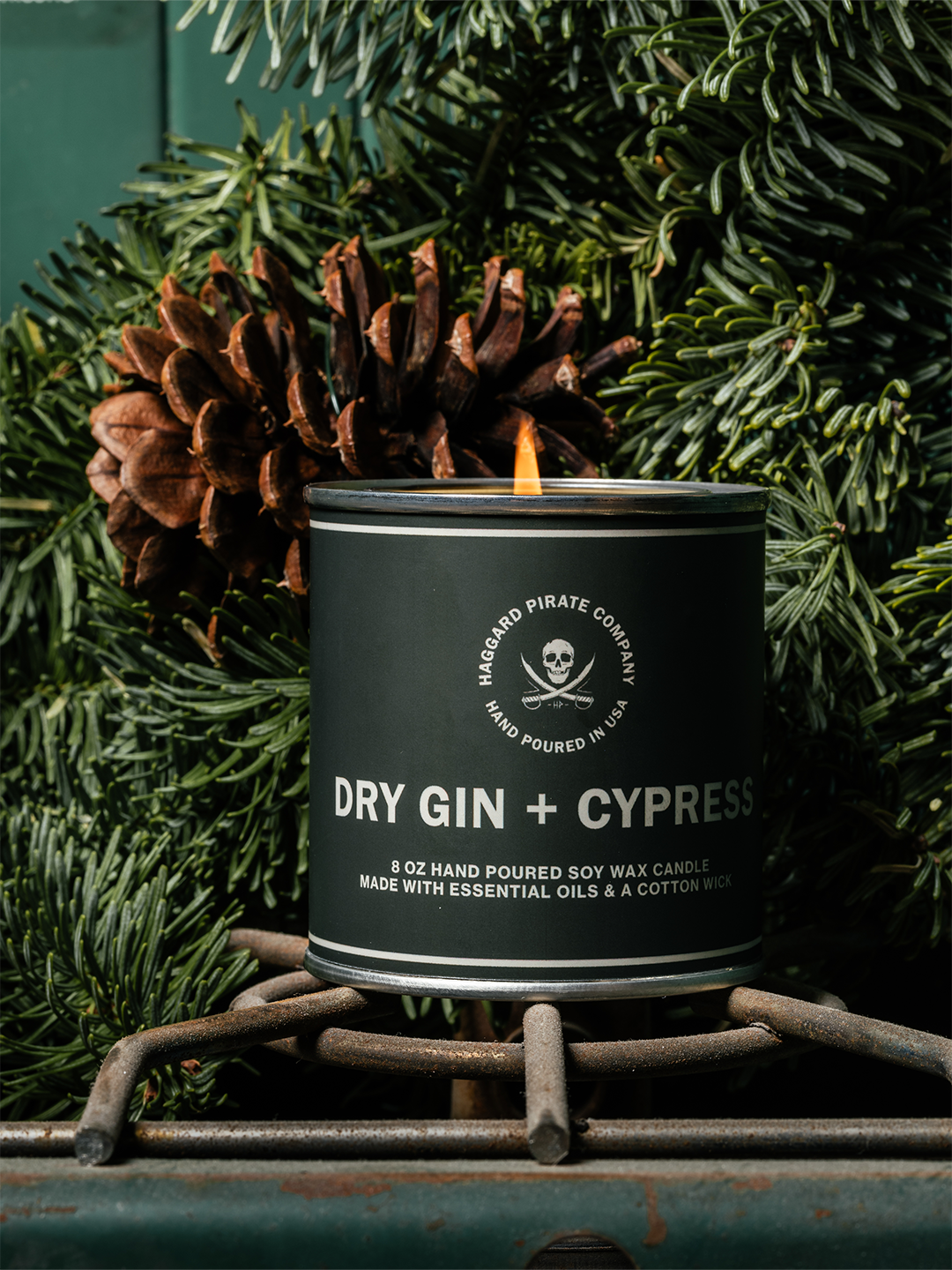 The Hand Poured Dry Gin + Cypress Candle