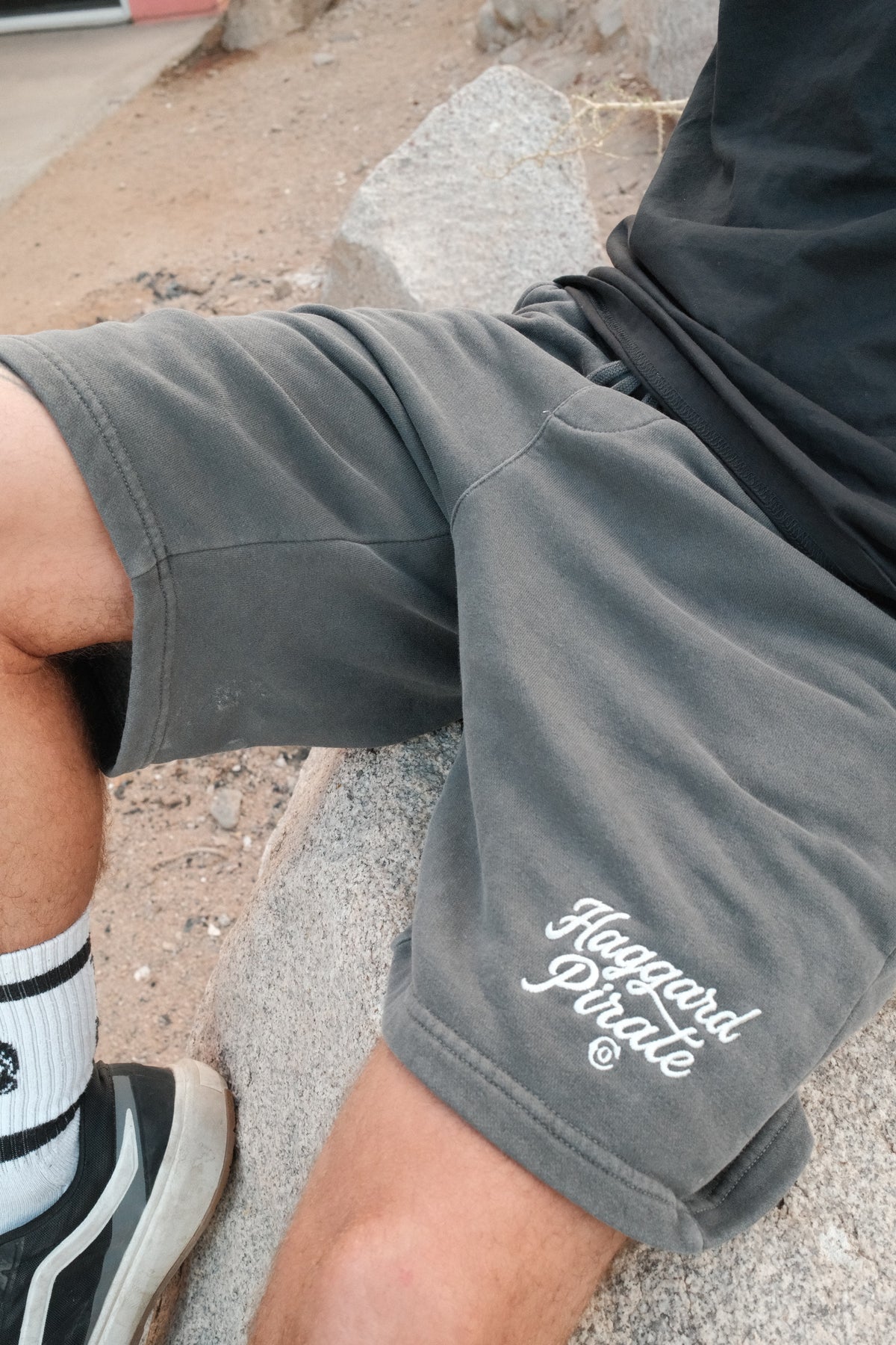 Lay Days Fleece Short - Pigment Black — Baja trip lifestyle photograph, view 2