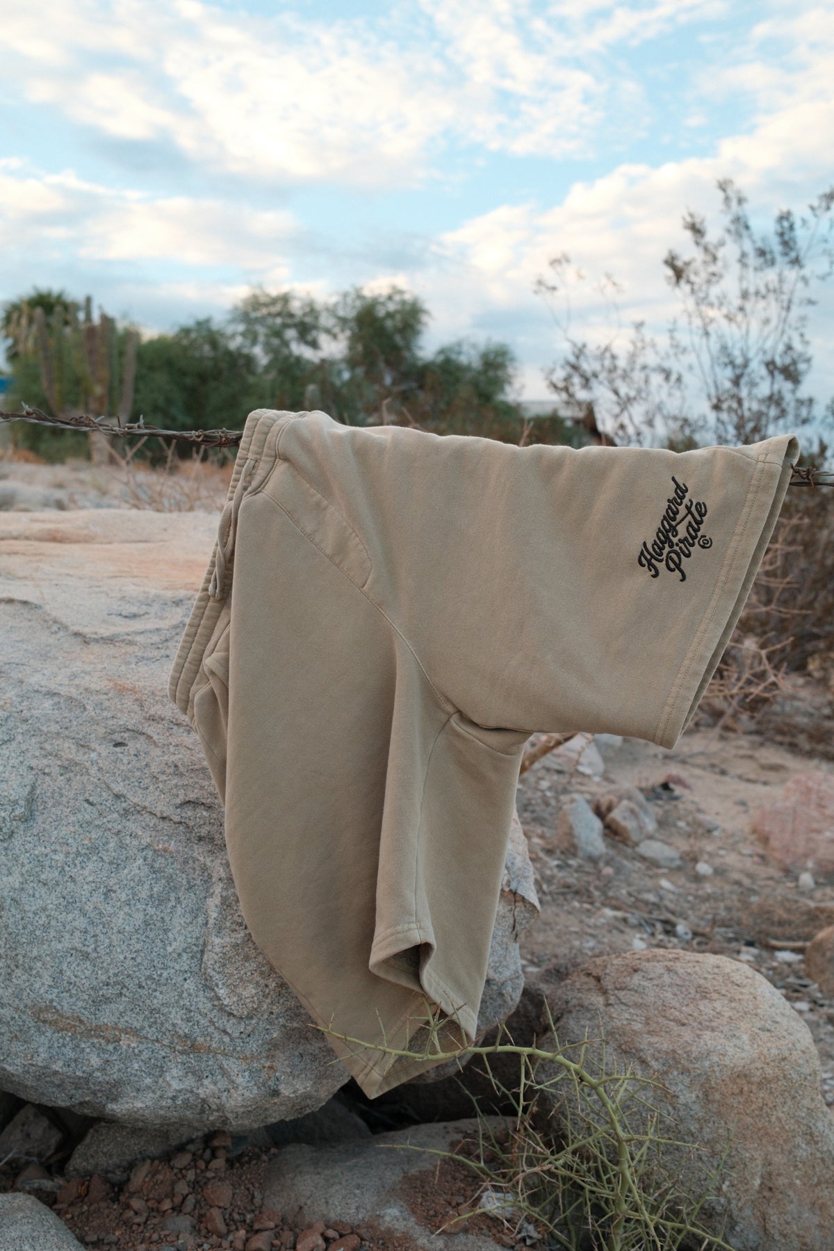 Lay Days Fleece Short - Pigment Sand — Baja trip lifestyle photograph, view 1