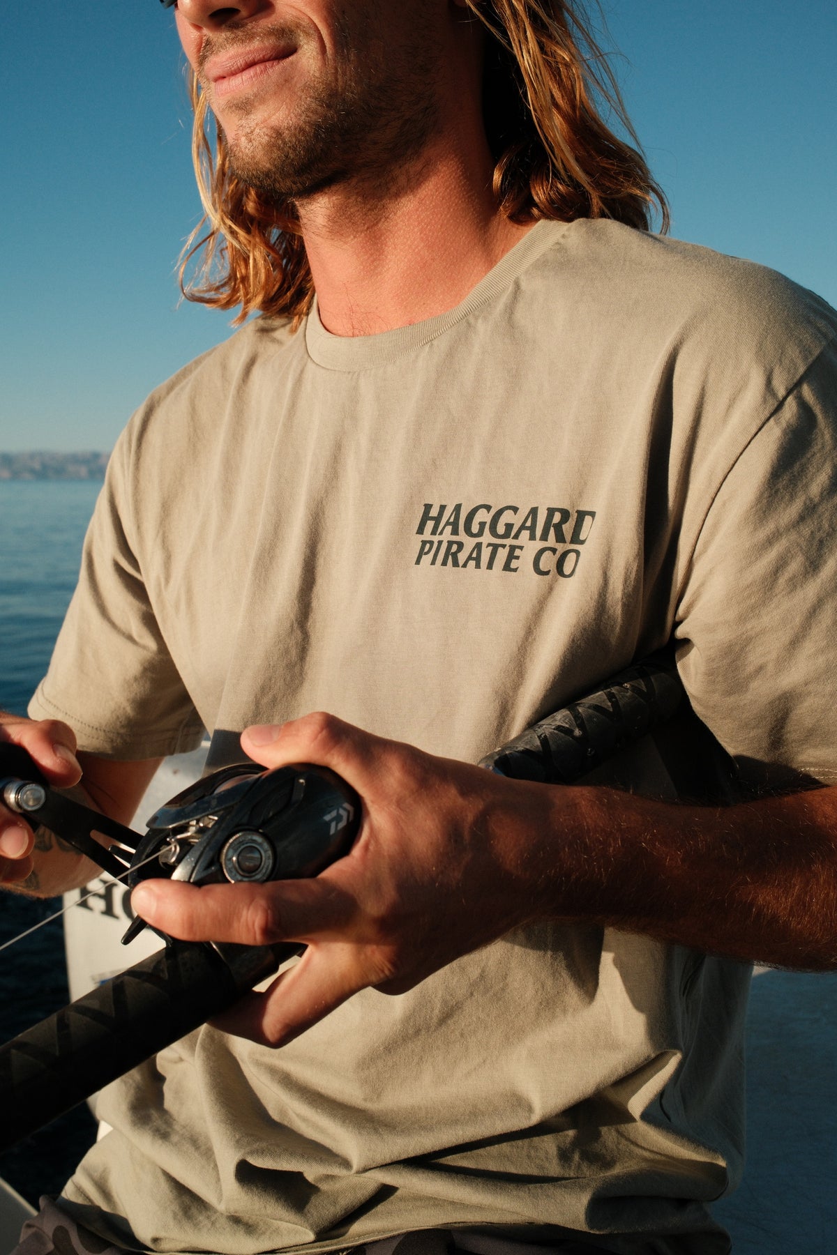 Sea Stories Tee - Eucalyptus — Baja trip lifestyle photograph, view 2