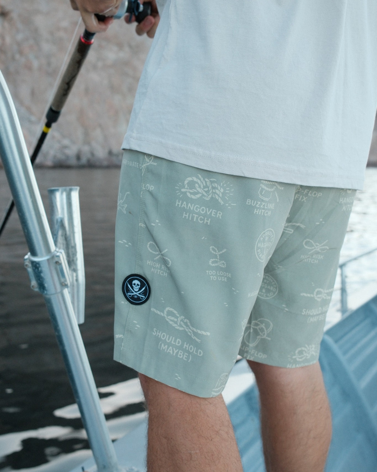 Whatknot Utility Short worn fishing in Baja — front view