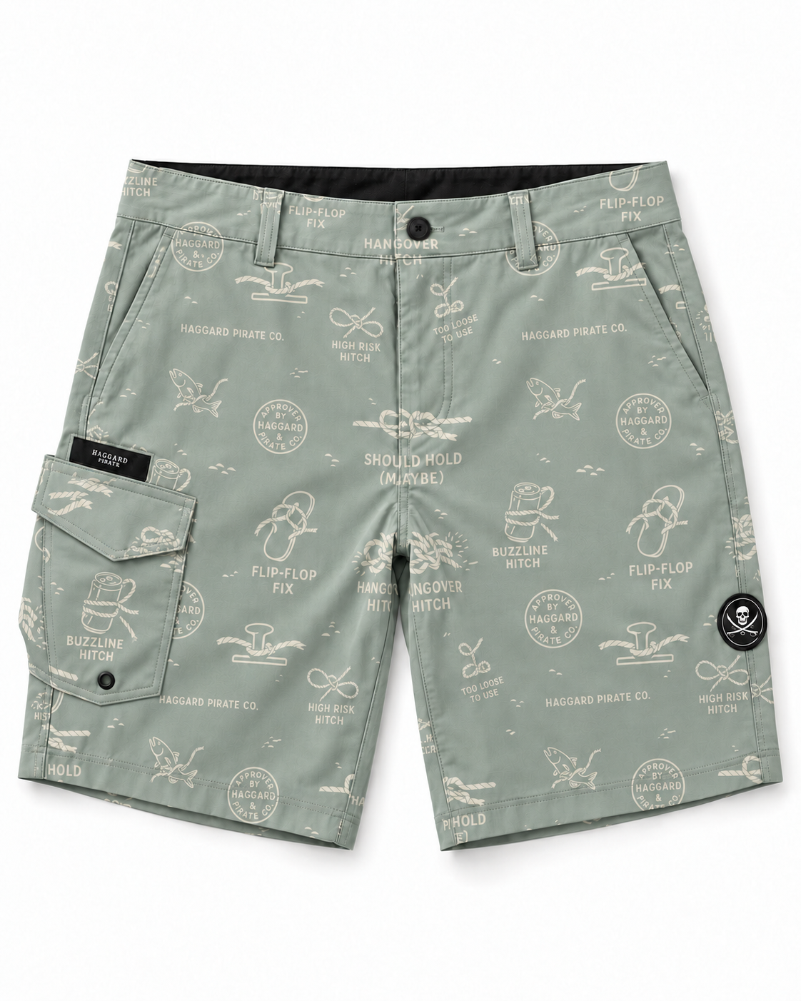 Whatknot Utility Short in Sage — front studio view